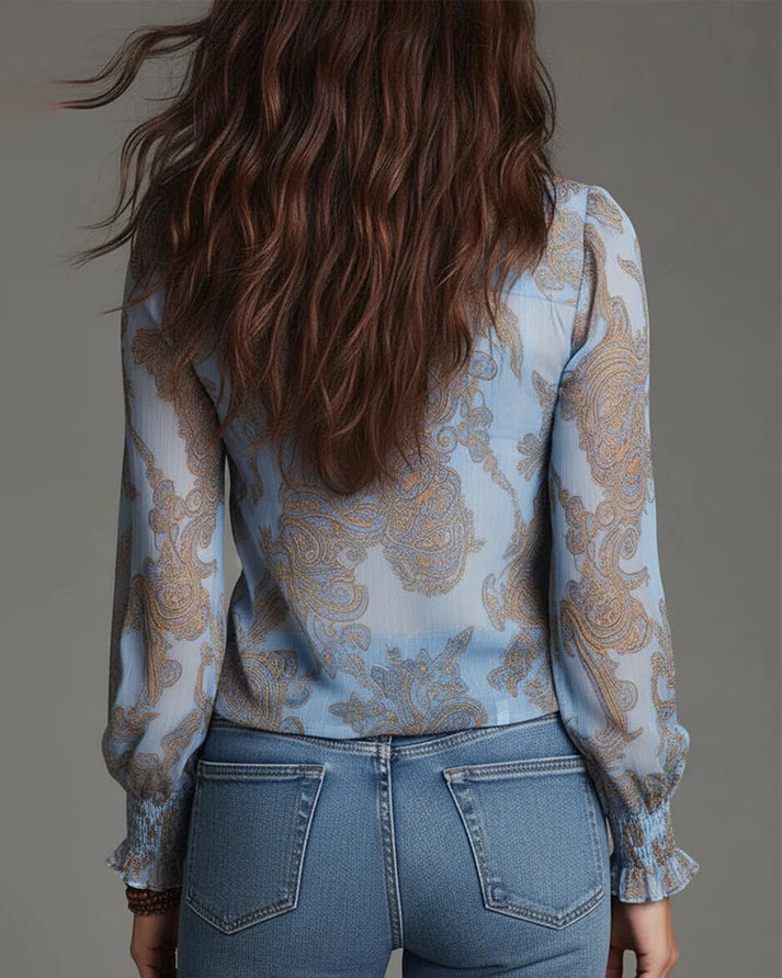 Amelia | Blusa retro con cremallera frontal y corte fluido