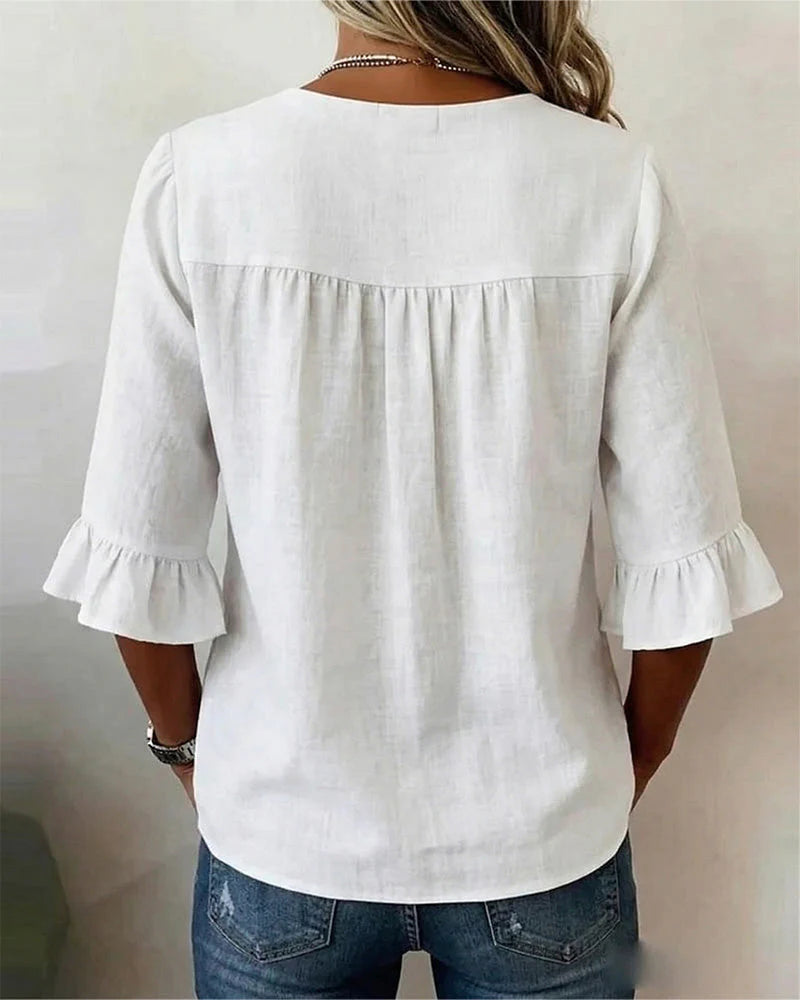 Sophie | Blusas de algodón y lino con botones