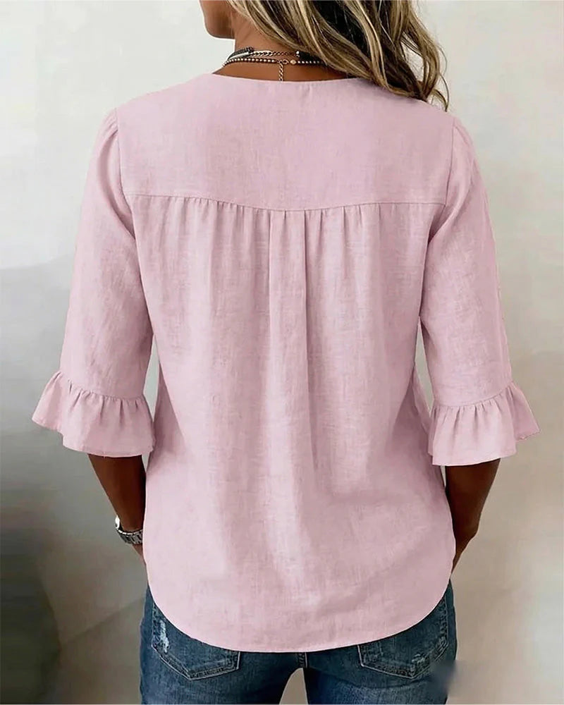 Sophie | Blusas de algodón y lino con botones