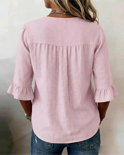 Sophie | Blusas de algodón y lino con botones