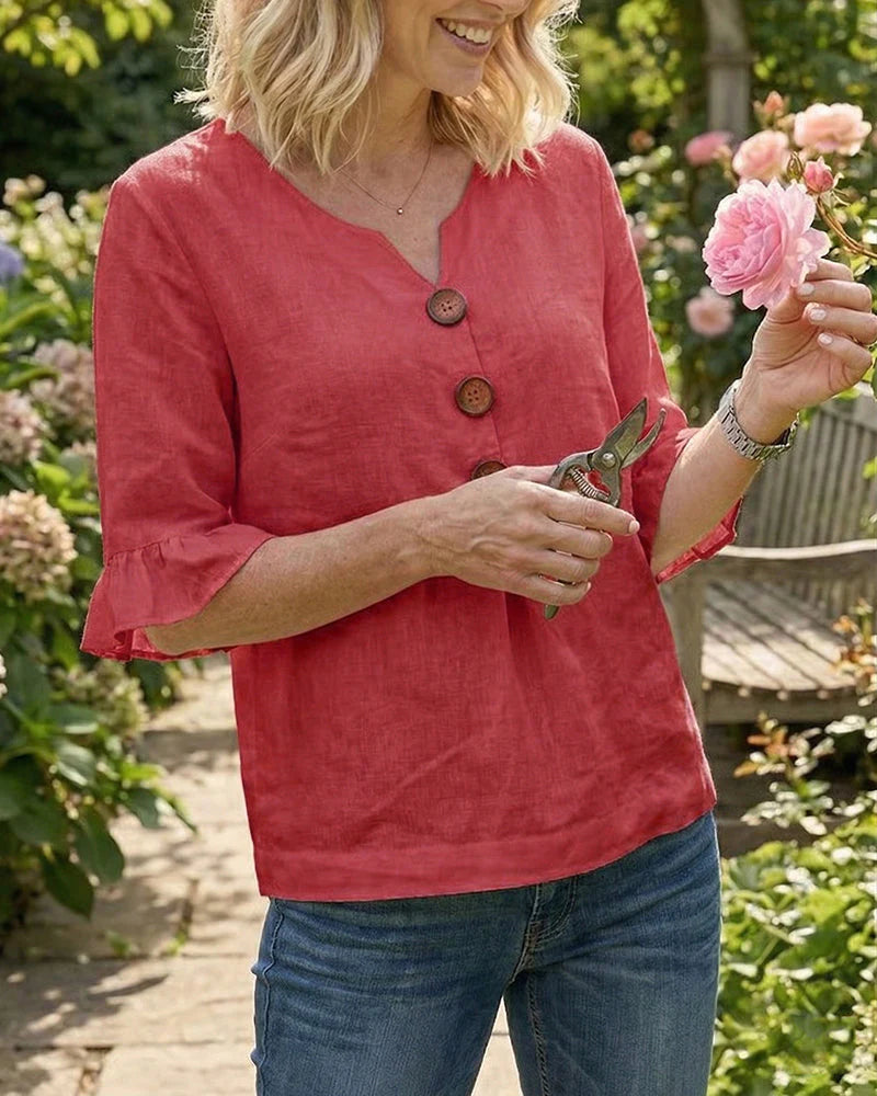 Sophie | Blusas de algodón y lino con botones