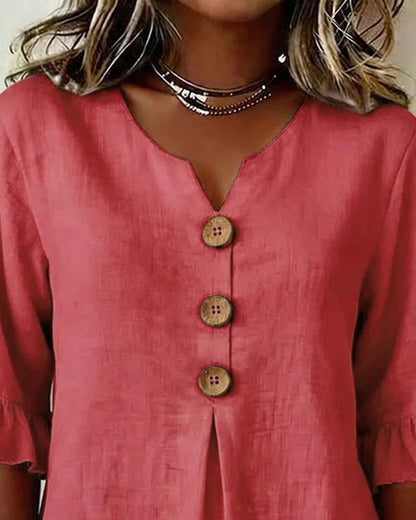 Sophie | Blusas de algodón y lino con botones