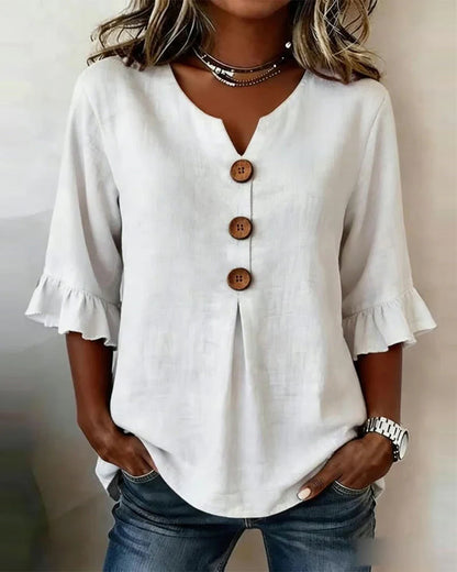 Sophie | Blusas de algodón y lino con botones