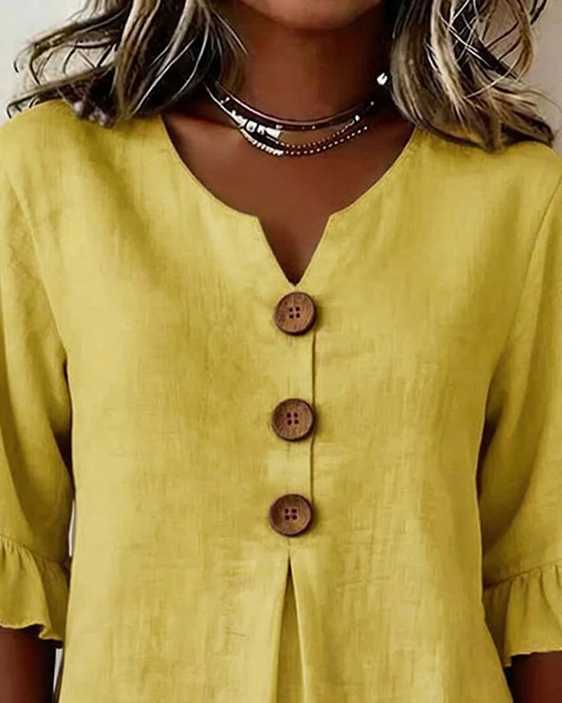 Sophie | Blusas de algodón y lino con botones