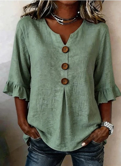 Sophie | Blusas de algodón y lino con botones