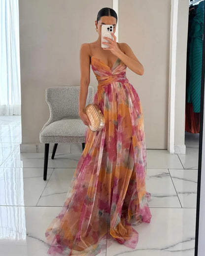 Slim | Vestido largo con estampado floral elegante