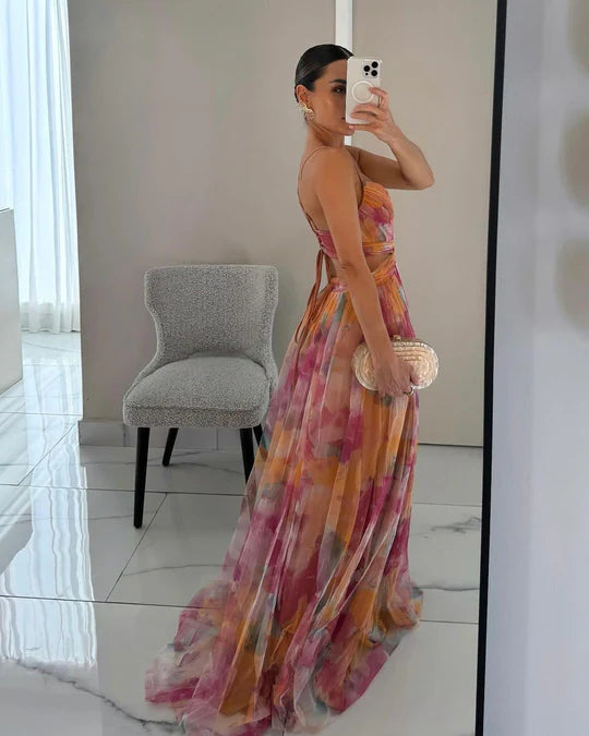 Slim | Vestido largo con estampado floral elegante