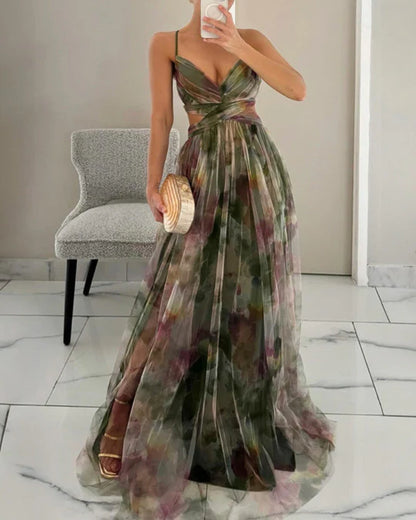 Slim | Vestido largo con estampado floral elegante