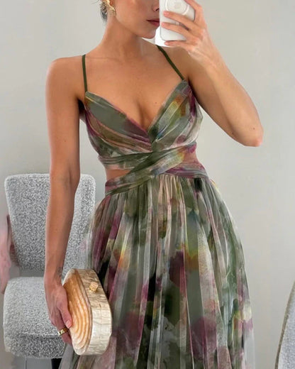 Slim | Vestido largo con estampado floral elegante