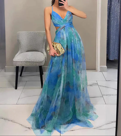 Slim | Vestido largo con estampado floral elegante