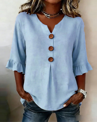 Sophie | Blusas de algodón y lino con botones