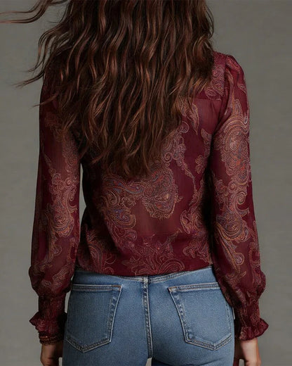 Amelia | Blusa retro con cremallera frontal y corte fluido