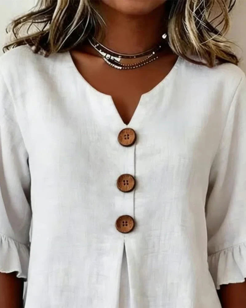 Sophie | Blusas de algodón y lino con botones