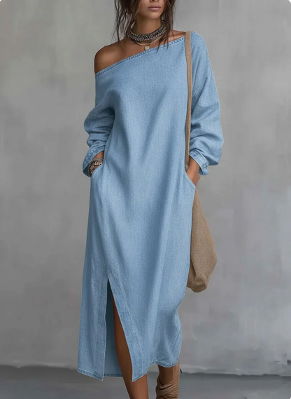Ángela | Vestido Asimétrico De Lino