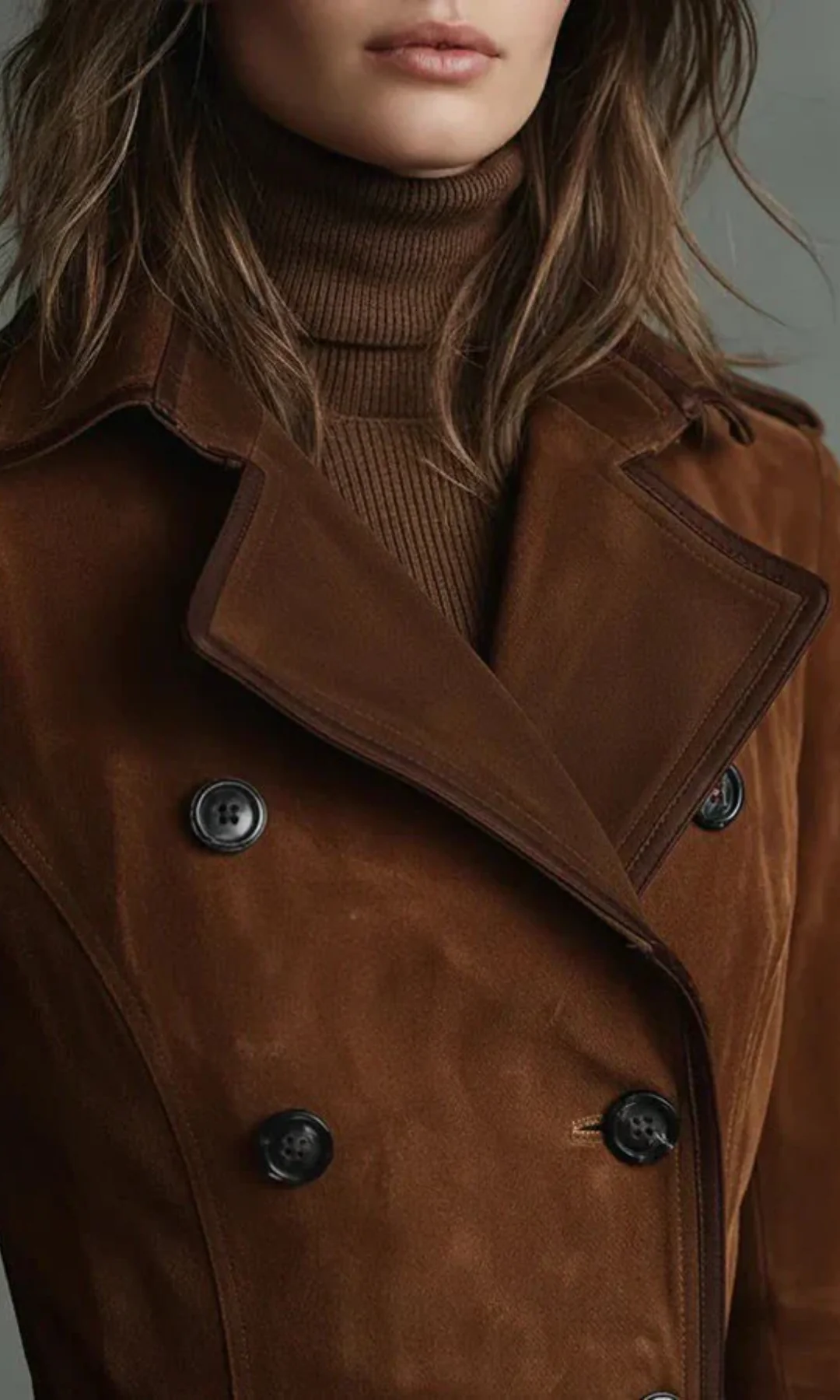 Ana | Chaqueta Larga de Ante Vegano